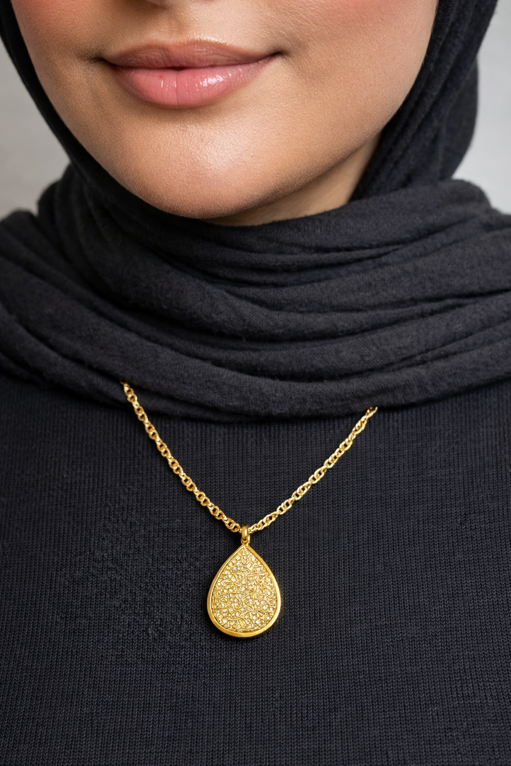 Ayatul Kursi Necklace (Raindrop)